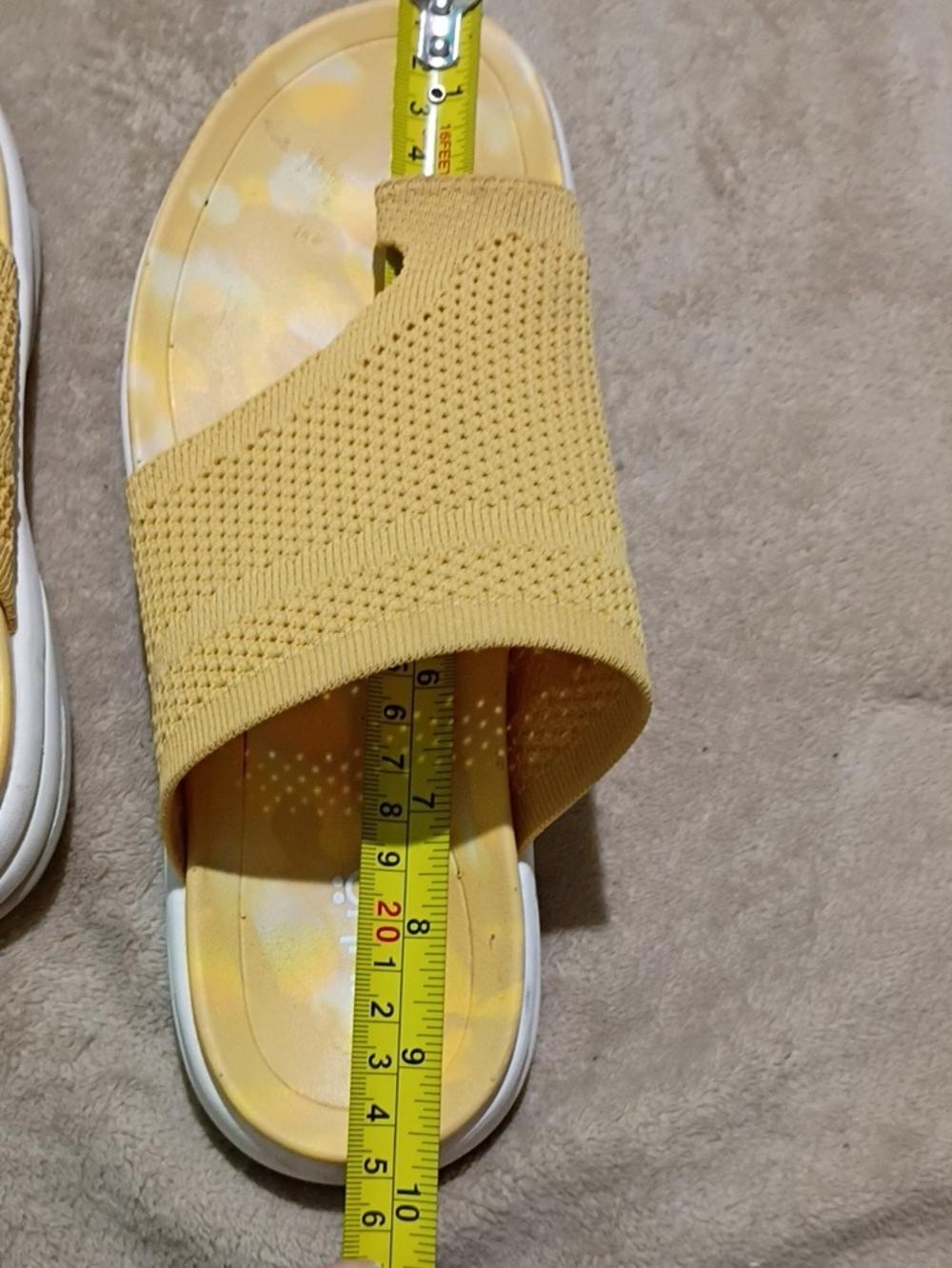 Yellow Knit Slide Sandals - Picture 7 of 8